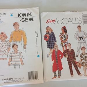 Kwik Sew & McCall's Vintage Sewing Pattern - 2 Complete UNCUT